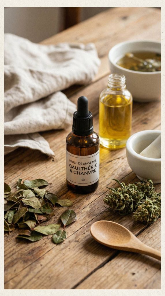 Faire son huile de massage gaultherie : associer la gaulthérie et le chanvre pour soulager les tensions